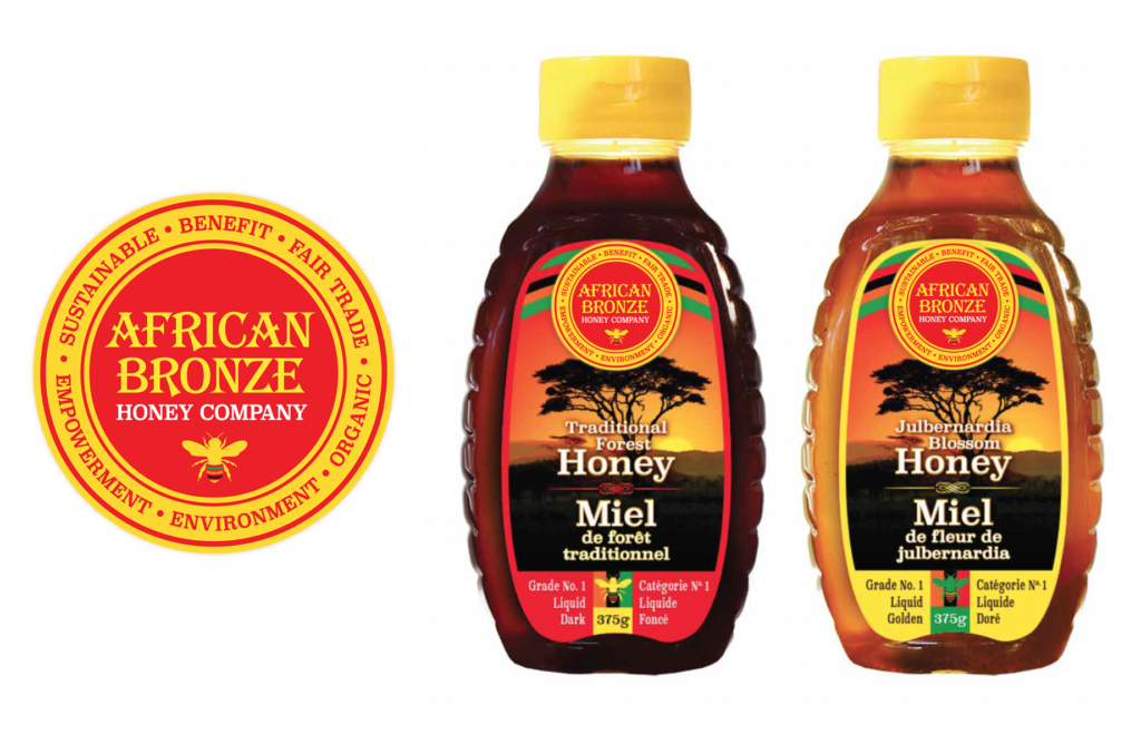 African Bronze Honey updated honey bottle and logo